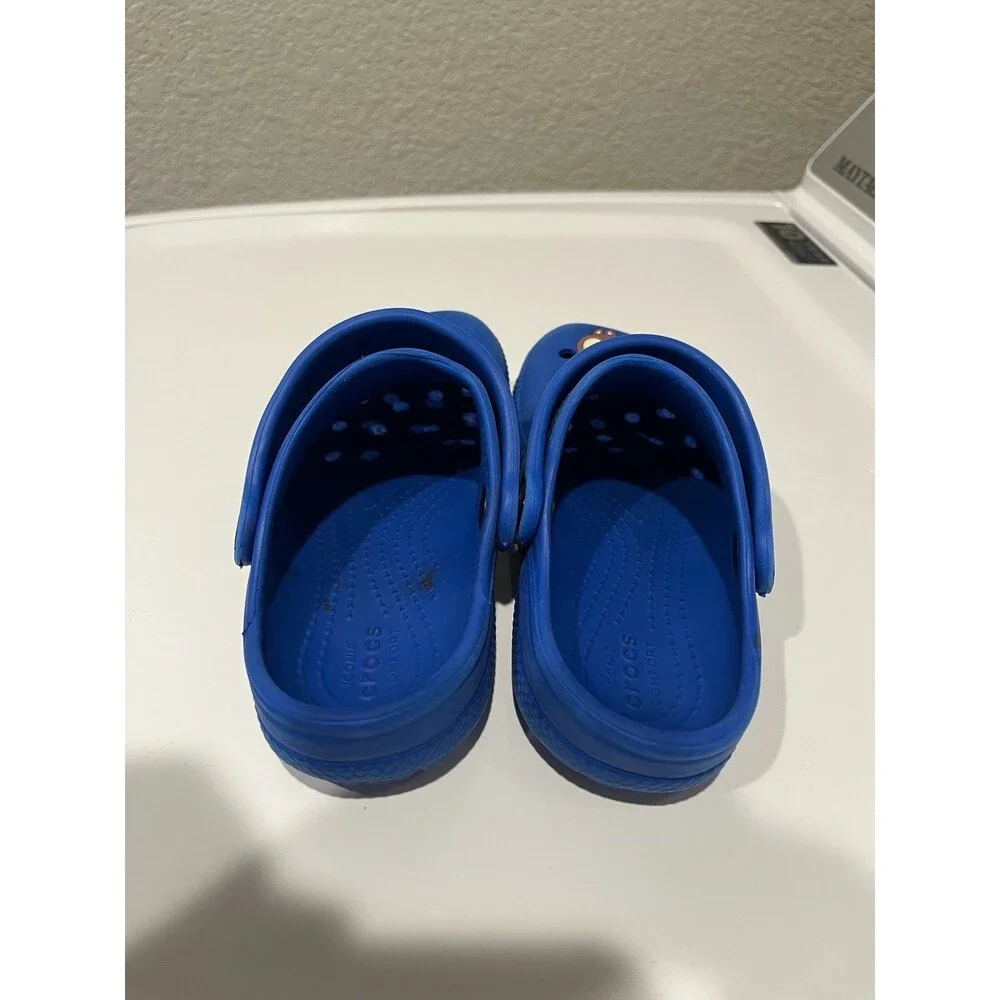 Crocs Classic Clogs Blue Kids Size 11C with Monkey Jibbitz Charm